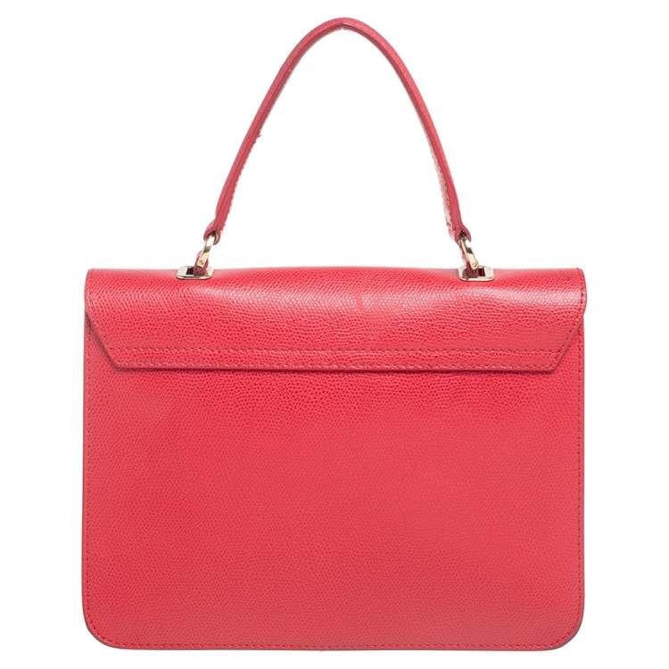 Pre Owned Furla Red Leather Metropolis Top Handle Bag