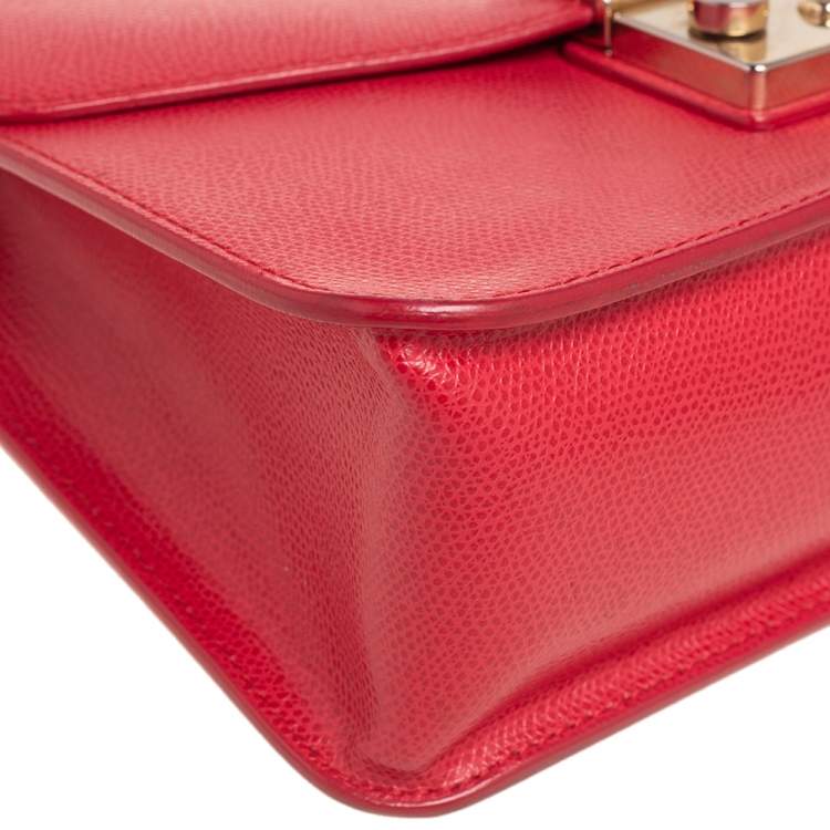 Pre Owned Furla Red Leather Metropolis Top Handle Bag