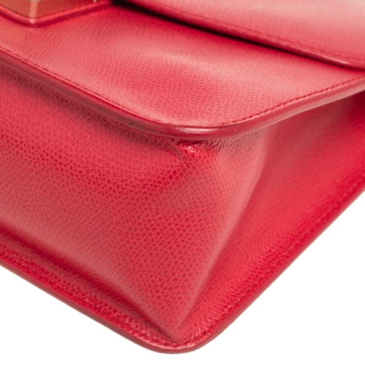 Pre Owned Furla Red Leather Metropolis Top Handle Bag