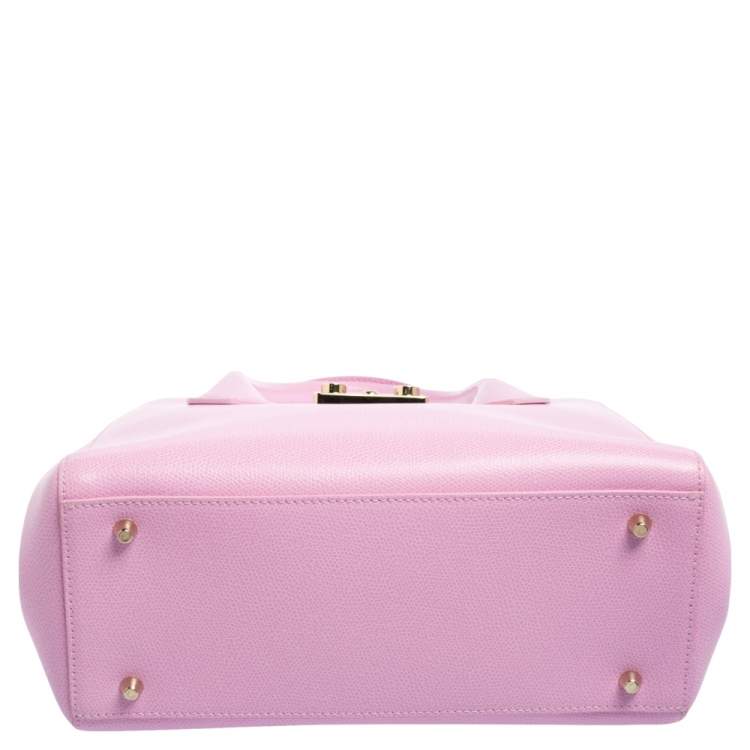 Pre Owned Furla Pink Leather Small Metropolis Tote