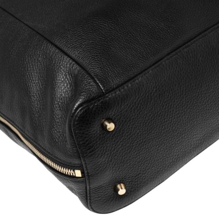 Pre Owned Furla Black Leather Elizabeth Zip Hobo