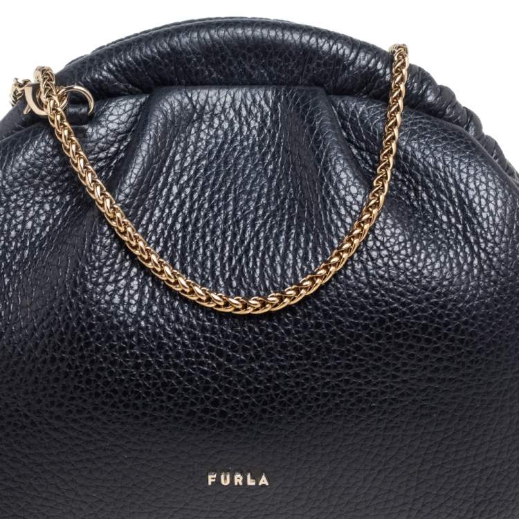 مملوكة مسبقًا Furla Black Leather Chain Clutch