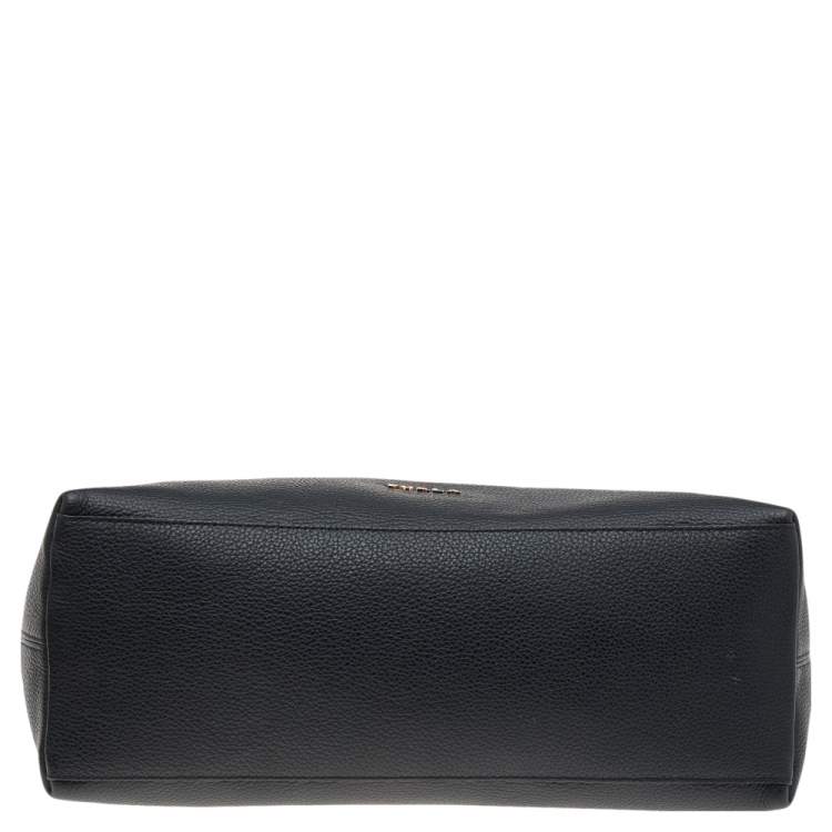 Pre Owned Furla Black Leather Top Handle Bag