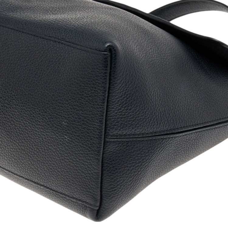 Pre Owned Furla Black Leather Top Handle Bag