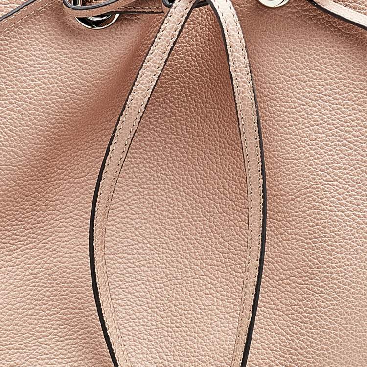 Pre Owned Furla Beige Leather Medium Costanza Drawstring Bucket Bag