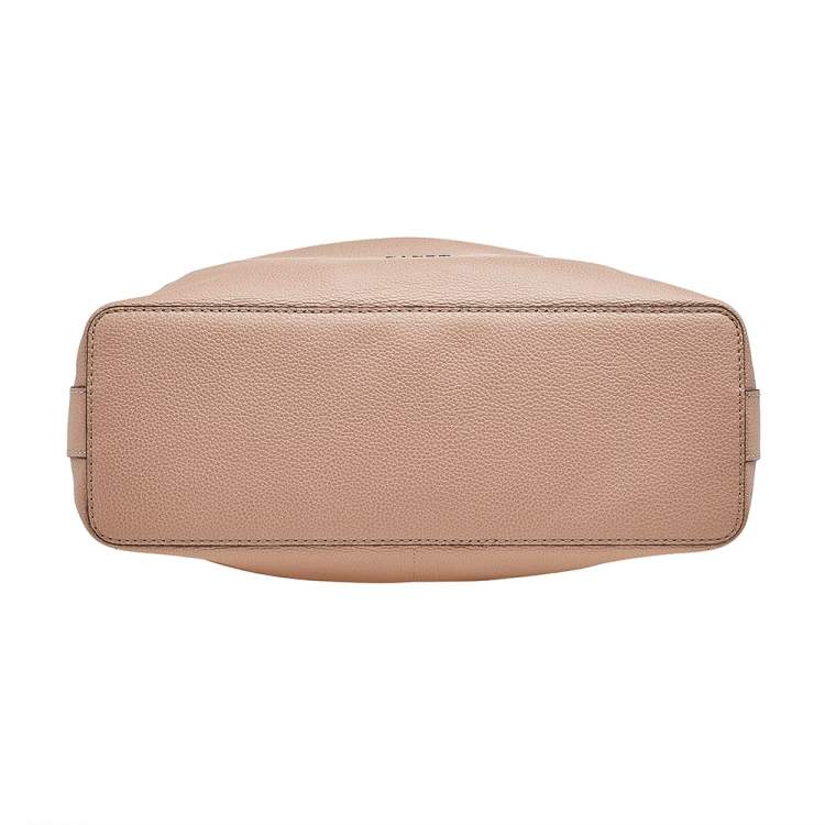 Pre Owned Furla Beige Leather Medium Costanza Drawstring Bucket Bag