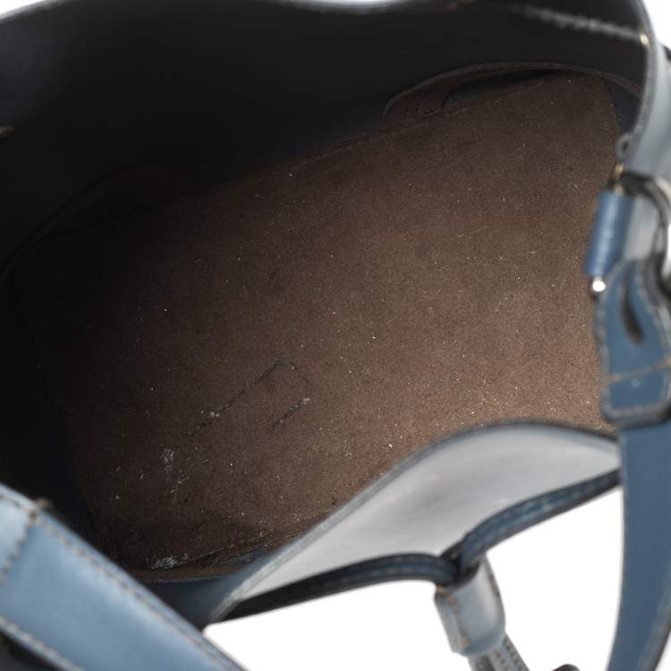 Pre Owned Furla Blue Leather Stacy Drawstring Bucket Bag