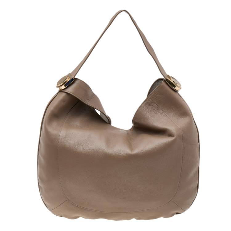 Pre Owned Furla Grey Leather Hobo