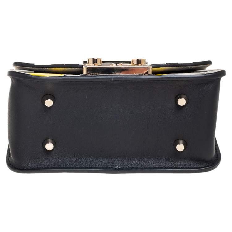 Pre Owned Furla Tri-Color Cut Out Leather Metropolis Crossbody Bag