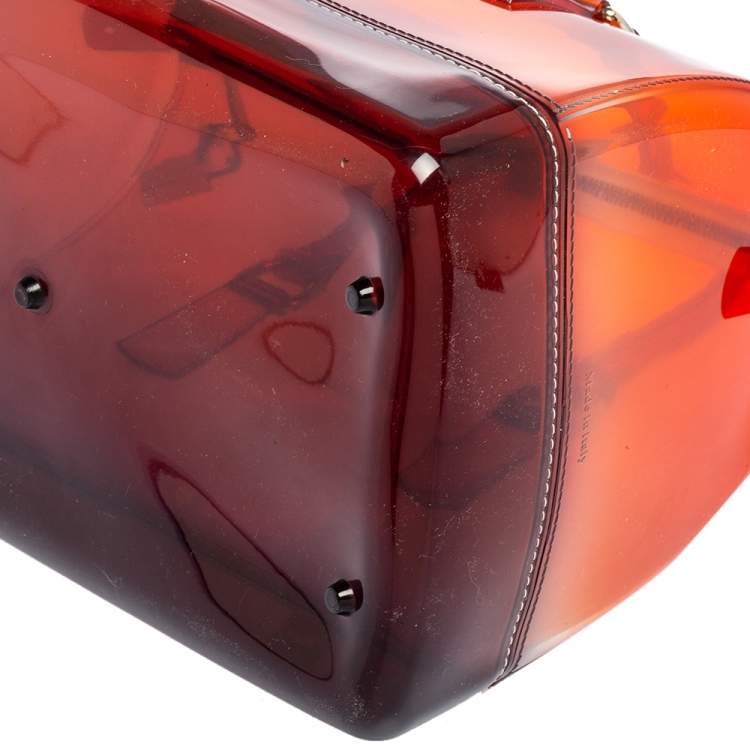 Pre Owned Furla Red/Black Rubber Medium Candy Satchel