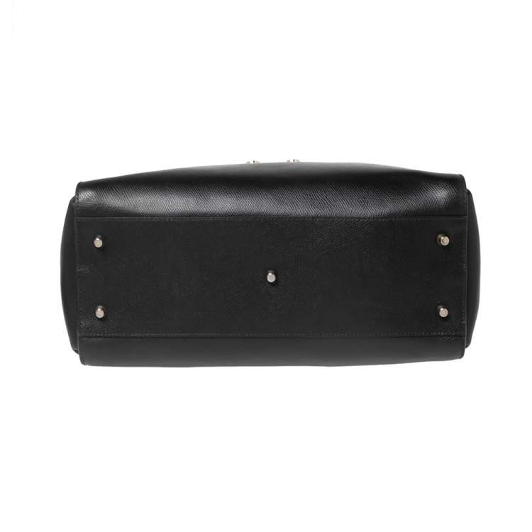 Pre Owned Furla Black Leather Metropolis Tote