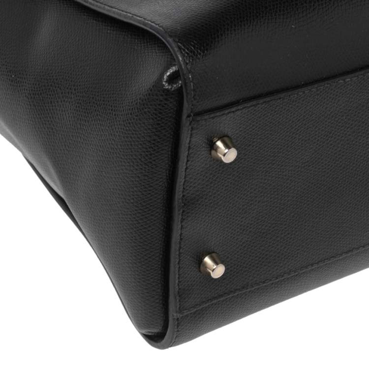 Pre Owned Furla Black Leather Metropolis Tote