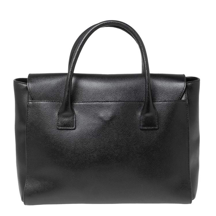 Pre Owned Furla Black Leather Metropolis Tote