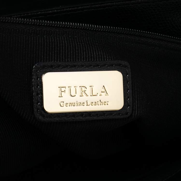Pre Owned Furla Black Leather Metropolis Tote