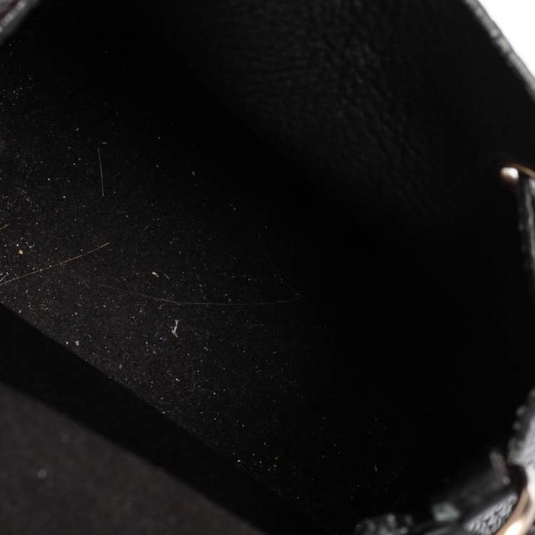 Pre Owned Furla Black Leather Mini Stacy Bucket Bag