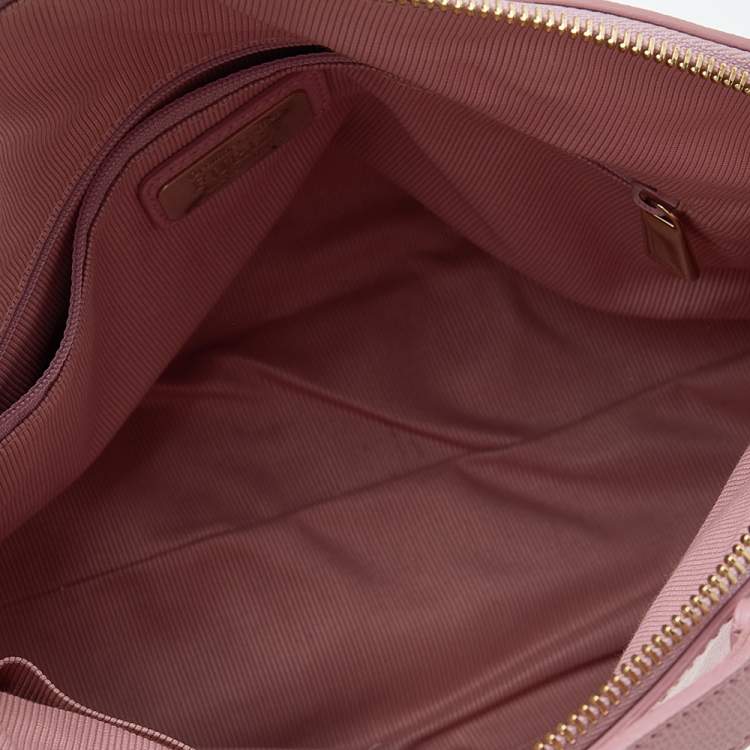 Pre Owned Furla Pink Leather Piper Dome Satchel
