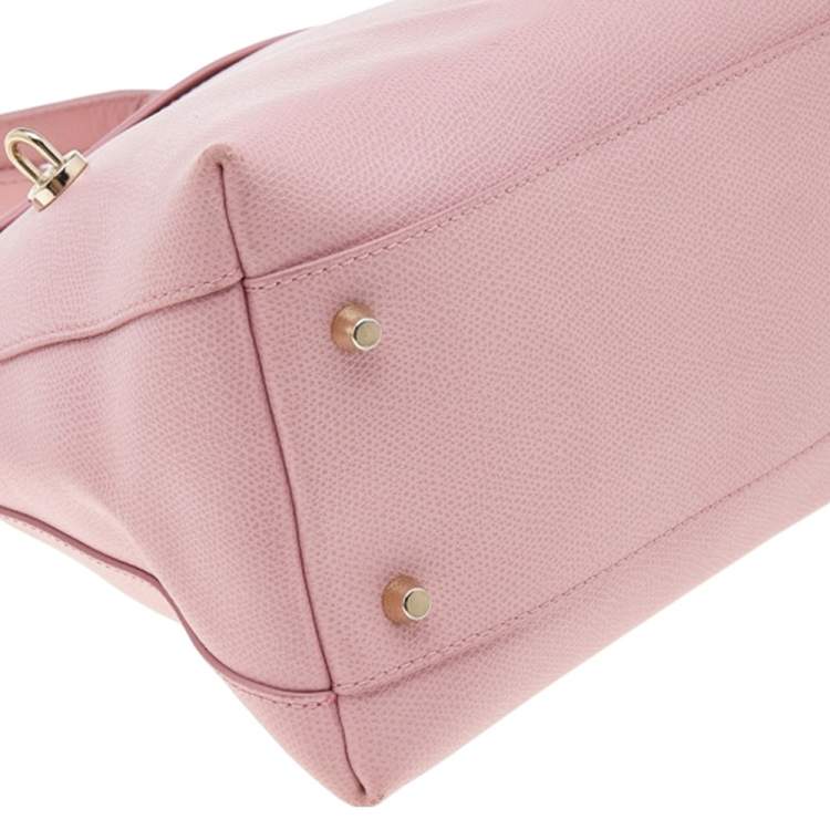 Pre Owned Furla Pink Leather Piper Dome Satchel