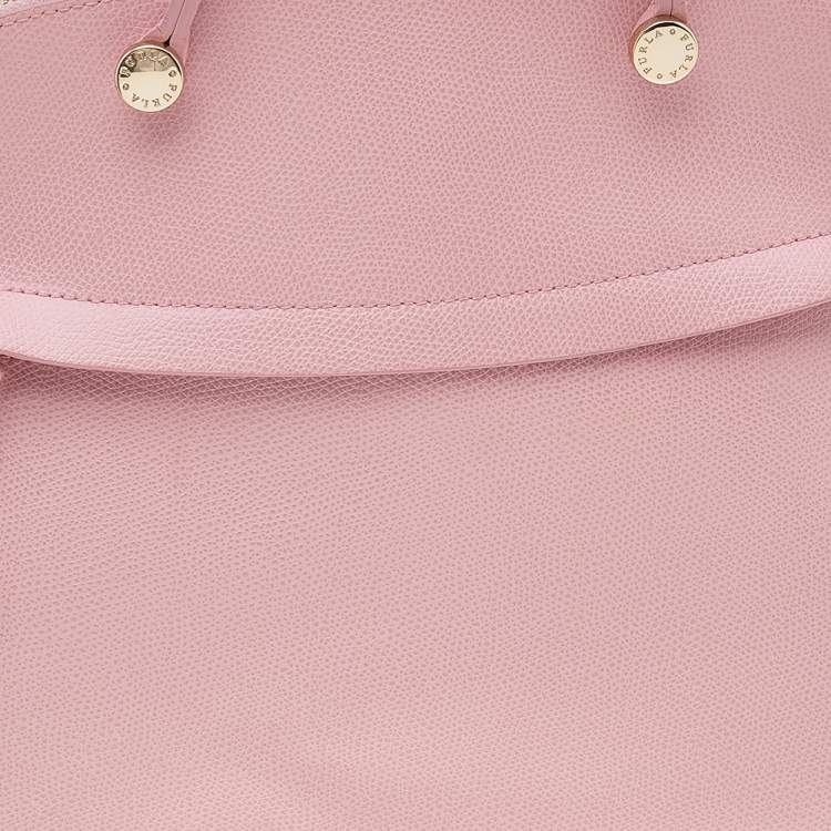Pre Owned Furla Pink Leather Piper Dome Satchel