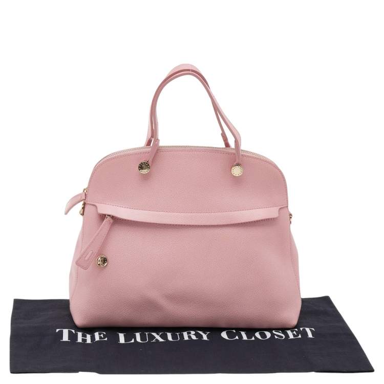Pre Owned Furla Pink Leather Piper Dome Satchel