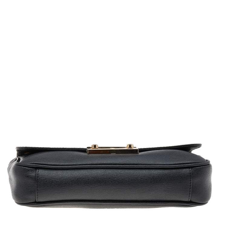 Pre Owned Furla Black Leather Julia Chain Shoulder Bag