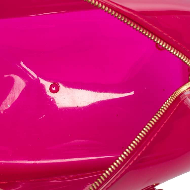 Pre Owned Furla Dark Pink Rubber Small Candy Satchel