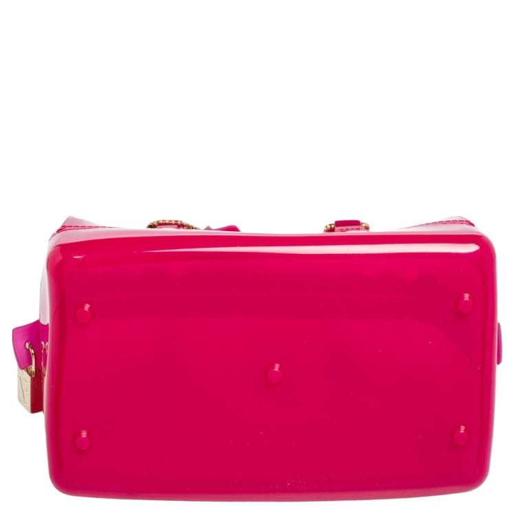 Pre Owned Furla Dark Pink Rubber Small Candy Satchel