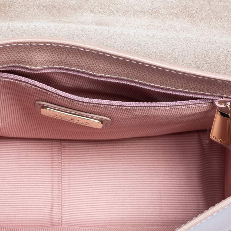 Pre Owned Furla Moonstone Leather Small Metropolis Crossbody Bag