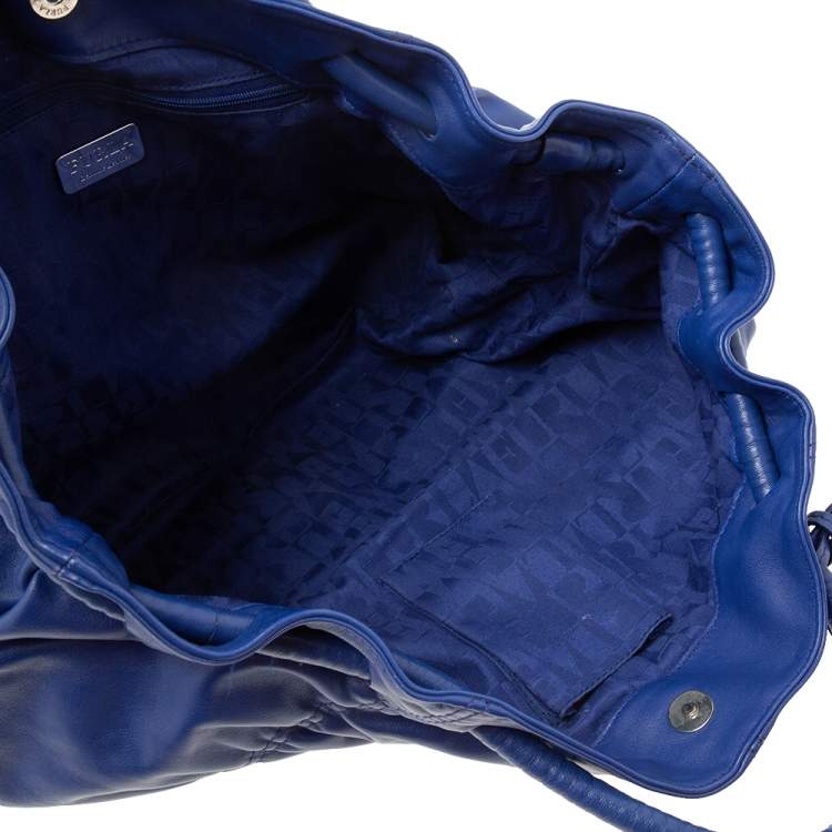 مملوكة مسبقًا Furla Blue Leather Carmen Pleated Tote
