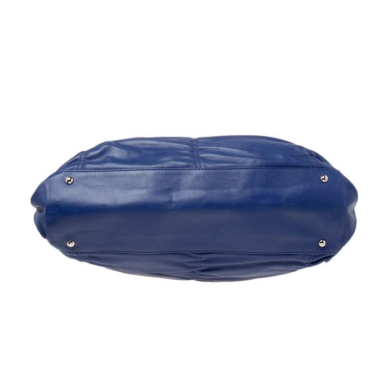 مملوكة مسبقًا Furla Blue Leather Carmen Pleated Tote