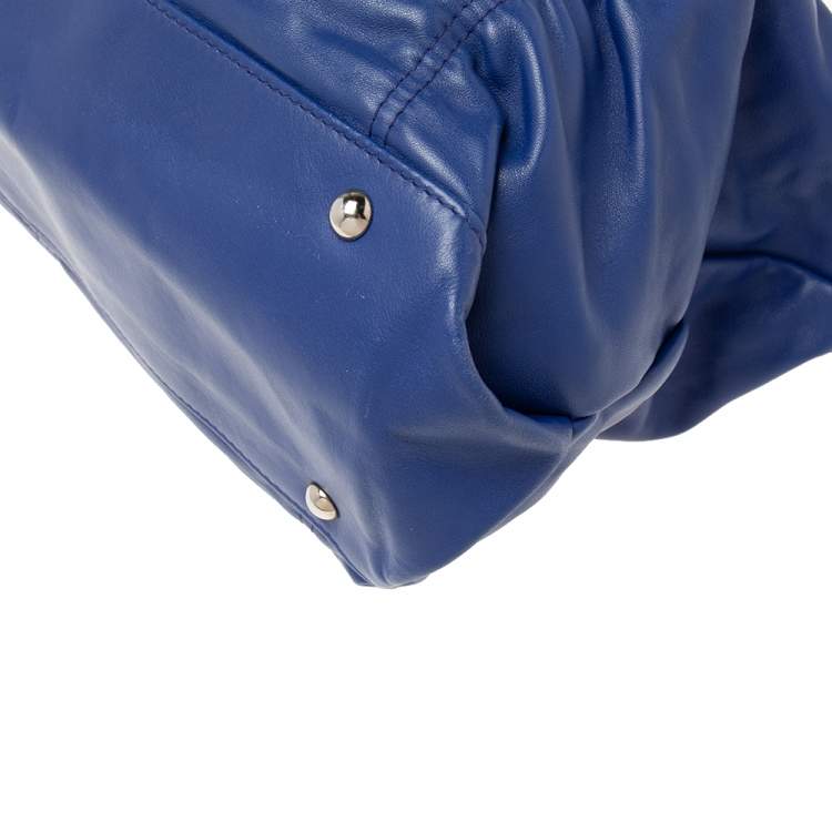 مملوكة مسبقًا Furla Blue Leather Carmen Pleated Tote