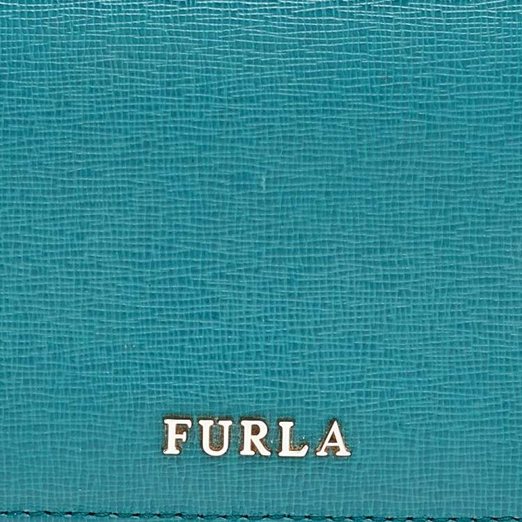 Pre Owned Furla Teal Green Saffiano Leather Continental Wallet
