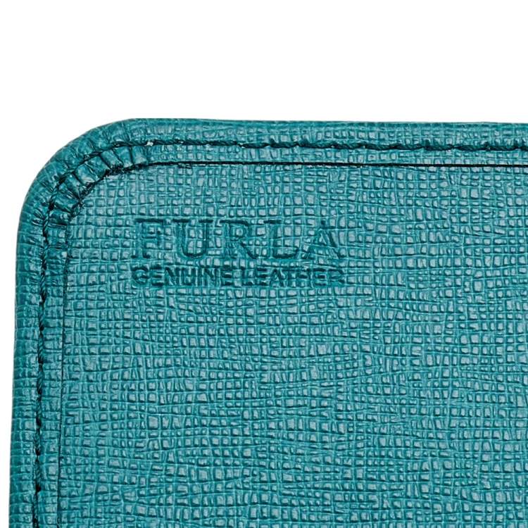 Pre Owned Furla Teal Green Saffiano Leather Continental Wallet