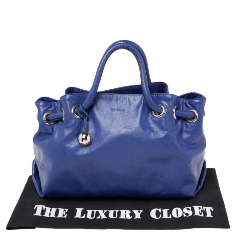 Pre Owned Furla Blue Leather Tote