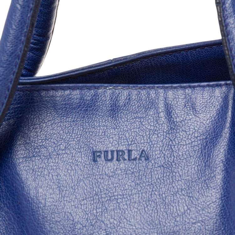 Pre Owned Furla Blue Leather Tote
