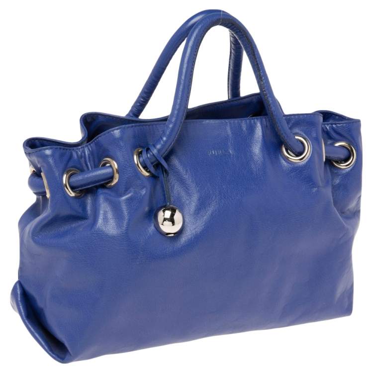 Pre Owned Furla Blue Leather Tote