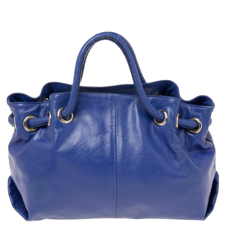 Pre Owned Furla Blue Leather Tote