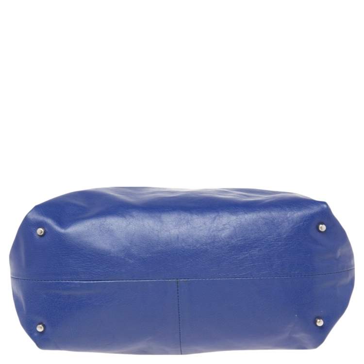 Pre Owned Furla Blue Leather Tote