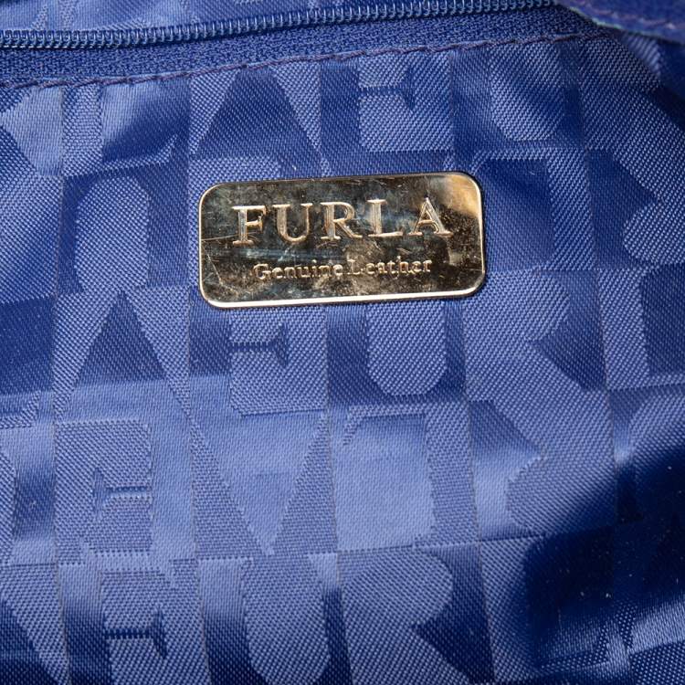 Pre Owned Furla Blue Leather Tote