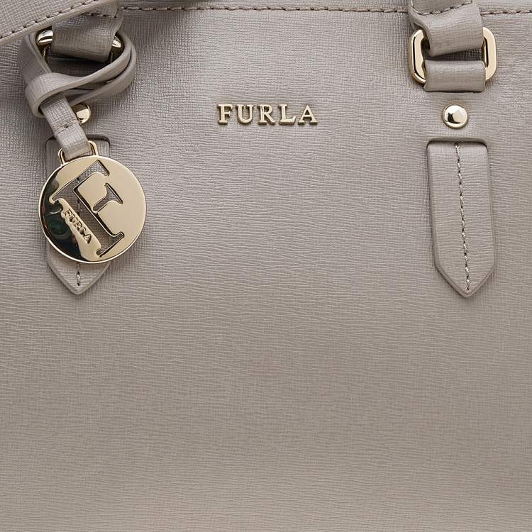 Pre Owned Furla Grey Leather Tessa Satchel