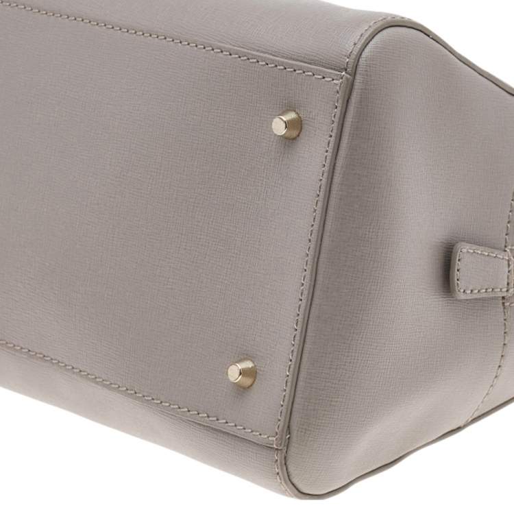 Pre Owned Furla Grey Leather Tessa Satchel