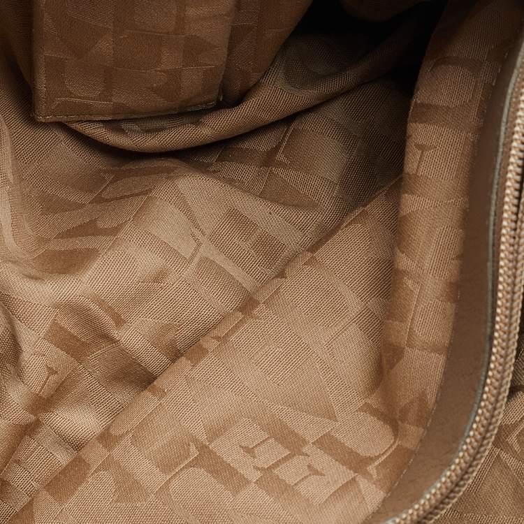 Pre Owned Furla Beige Python Embossed Leather Shoulder Bag