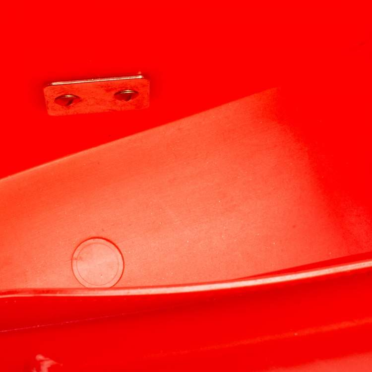 Pre Owned Furla Coral Red Rubber Candy Top Handle Bag