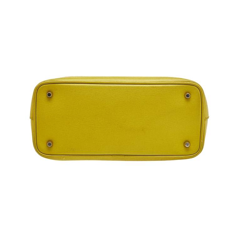 Pre Owned Furla Yellow Leather Small Linda Tote
