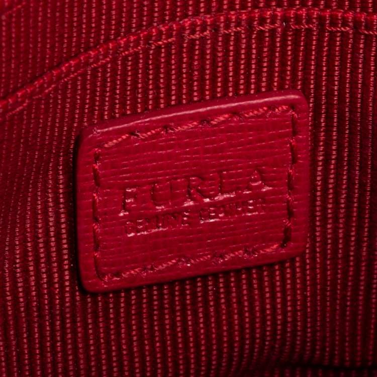 Pre Owned Furla Red Leather Metropolis Chain Shoulder Bag