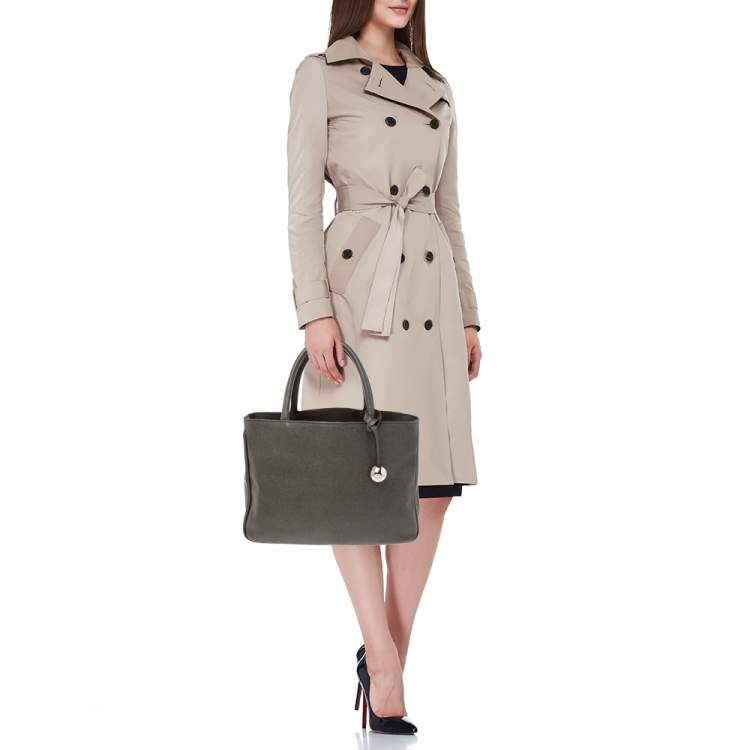 Pre Owned Furla Grey Leather Tote