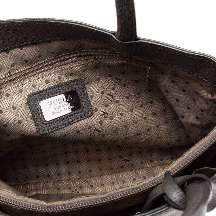 Pre Owned Furla Grey Leather Tote