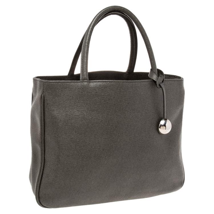 Pre Owned Furla Grey Leather Tote