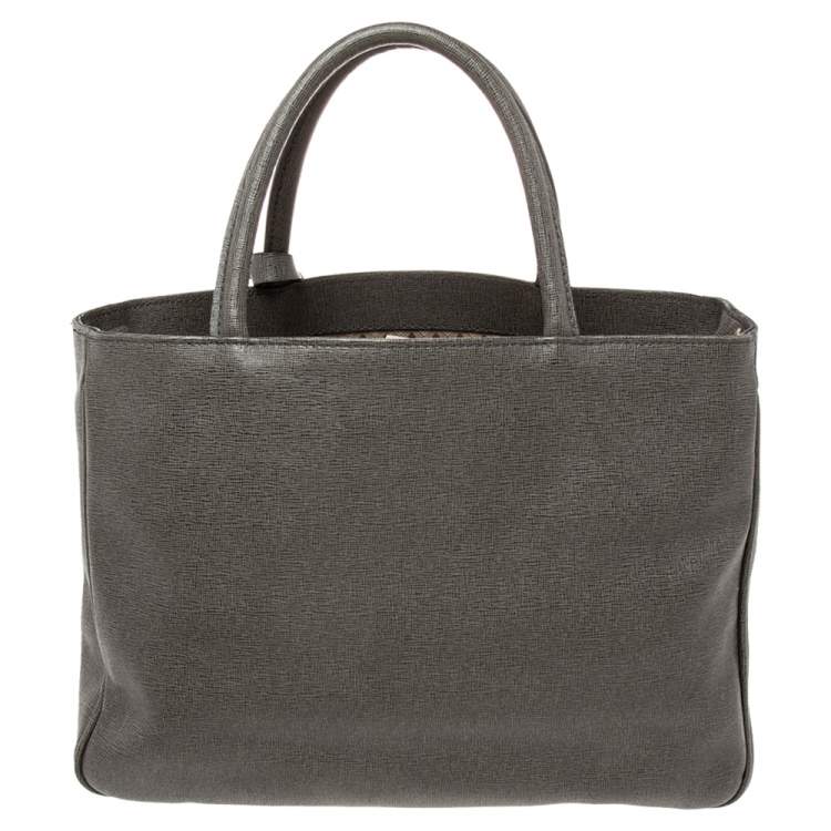 Pre Owned Furla Grey Leather Tote