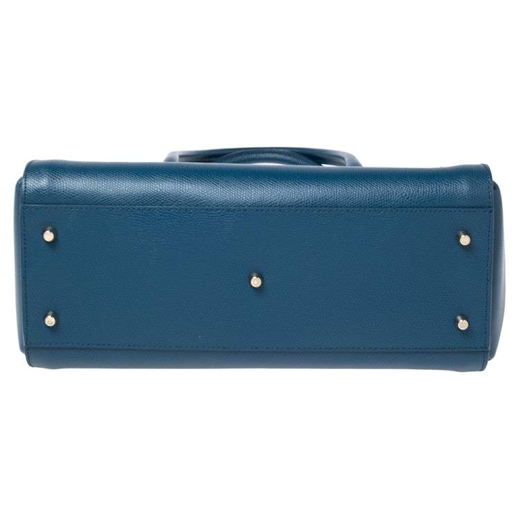 Pre Owned Furla Blue Leather Metropolis Tote