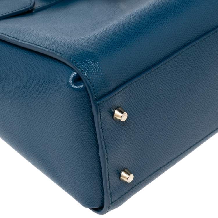 Pre Owned Furla Blue Leather Metropolis Tote